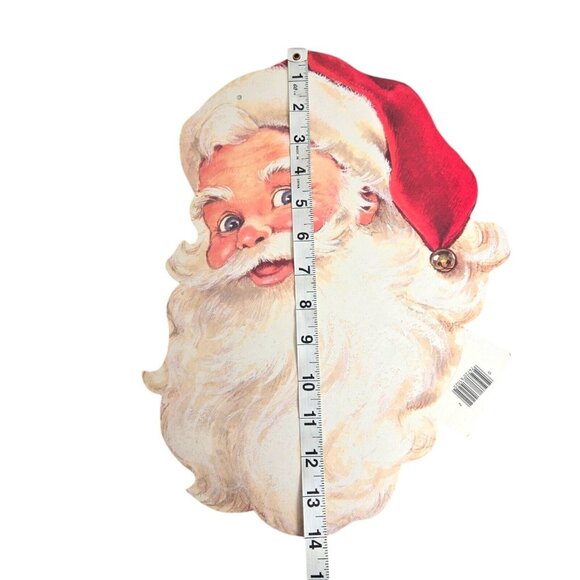 Vintage Christmas Santa Claus Die Cut Decor Gibson Greetings Inc USA 14" NOS - Picture 8 of 9